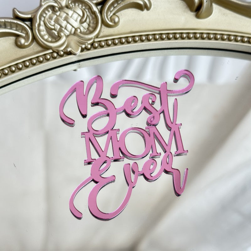 Wholesale 10PCS/PACK Mother's Day Happy Acrylic Cake Decoration